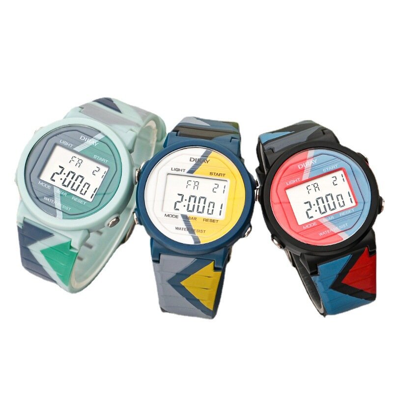패션 어린이 시계 방수 수영 스포츠 시계 어린이 알람 LED 디지털 시계 소년 소녀 학생 손목 시계