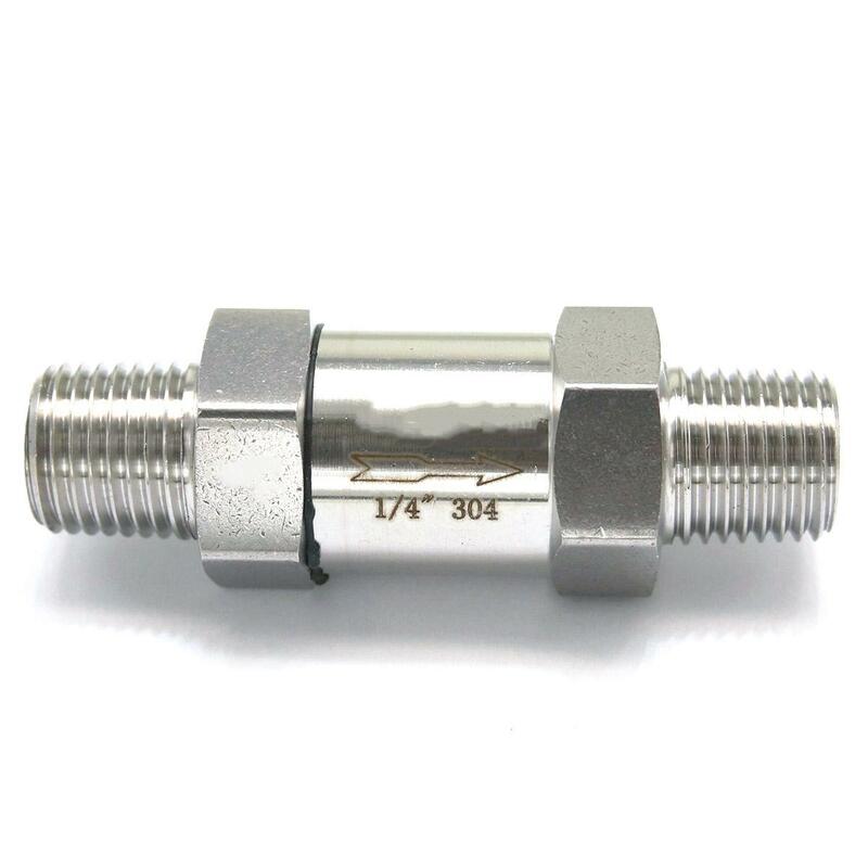 Válvula unidireccional BSPT de 1/4 ", válvula de retención macho de acero inoxidable 304, antirretorno de agua, Gas y aceite