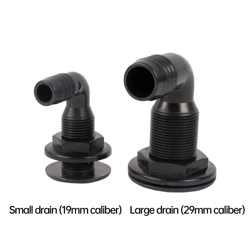90° Marine Drainage Outlet Yacht Bilge Drainage Outlet Marine Sewage Outlet Hull Right Angle Black/White Outlet