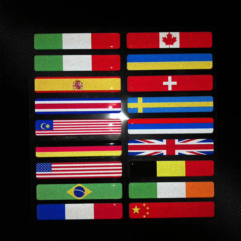 3D Reflective National Flag Sticker Motorcycle Accessories Car Decal British Italy USA France Russia Spain Brazil Chile ukraine