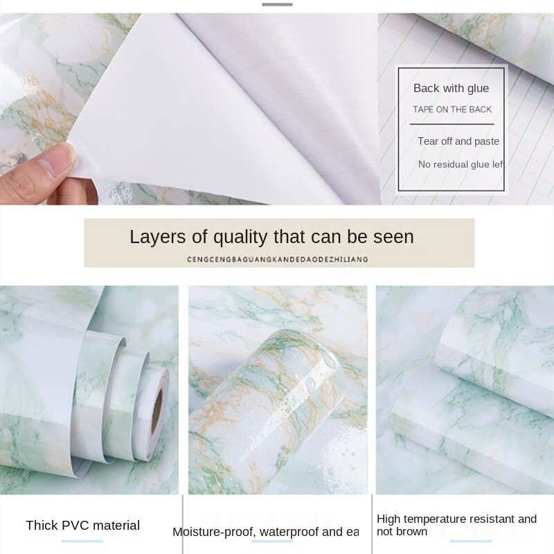 Pellicola vinilica in marmo carta da parati autoadesiva fai da te bagno cucina armadio controsoffitti carta di contatto adesivi murali impermeabili in PVC