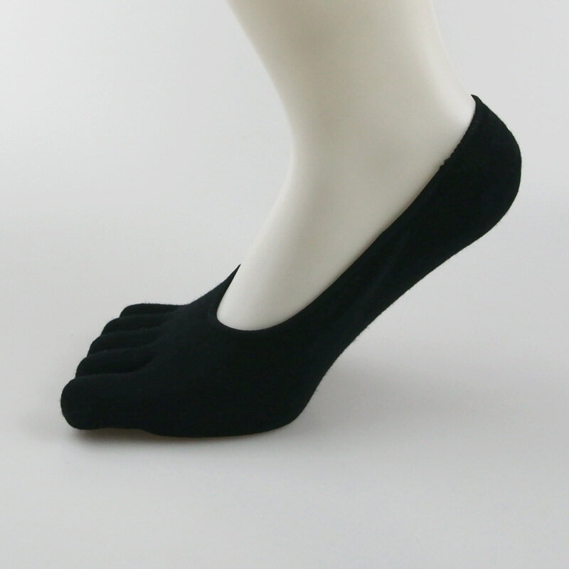 ฤดูร้อนที่มองไม่เห็นฝ้ายห้านิ้วถุงเท้าผู้หญิง Breathable ระงับกลิ่นกายหนุ่มสีทึบไม่มีแสดงถุงเท้านิ้วเท้า EU 35-39
