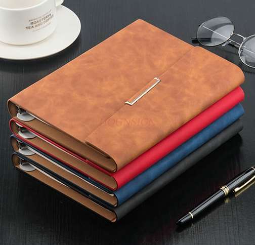 Cuaderno de negocios extraíble, Bloc de notas de oficina, papelería de cuero, diario simple