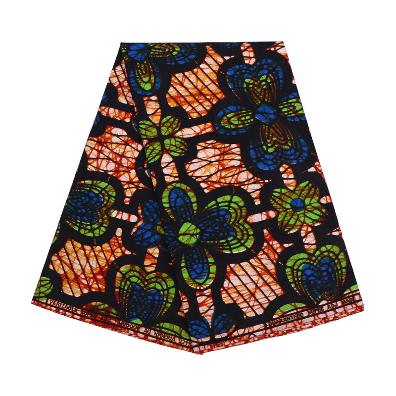 2019 Newest Arrivals African Fabric African Blue & Green Pattern Print Fabric