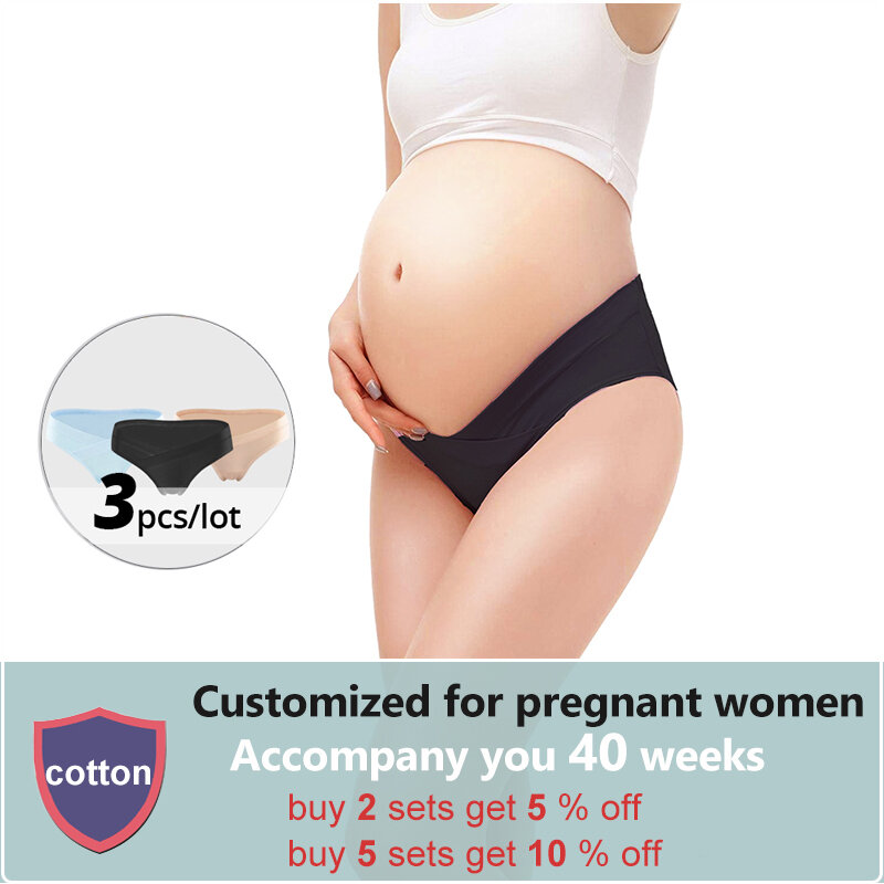 5 sztuk/partia majtki ciążowe bielizna ciążowa pod Bump najlepsze dla sukienka dżinsy w ciąży Femme bawełna wygodne figi Multi Pack