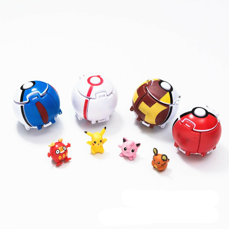 Anime Pokemon Ball Pikachu Pocket Monsters Cosplay Pop-up Poke Ball Bulbasaur Kids Cartoon Cute Toy Props Costumes Accessories