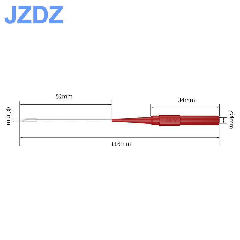 JZDZ 10 pz 1mm sonda di prova ago Mul-timeter inossidabile foratura posteriore sonda Pin 4mm strumento di ispezione presa a banana j. 30009 +