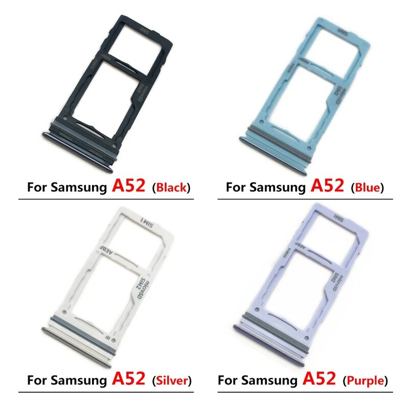 Oryginalny do Samsung Galaxy A32 4G 5G A52 A72 gniazdo karty SIM taca Chip uchwyt szuflady Adapter akcesoria wymiana część + Pin