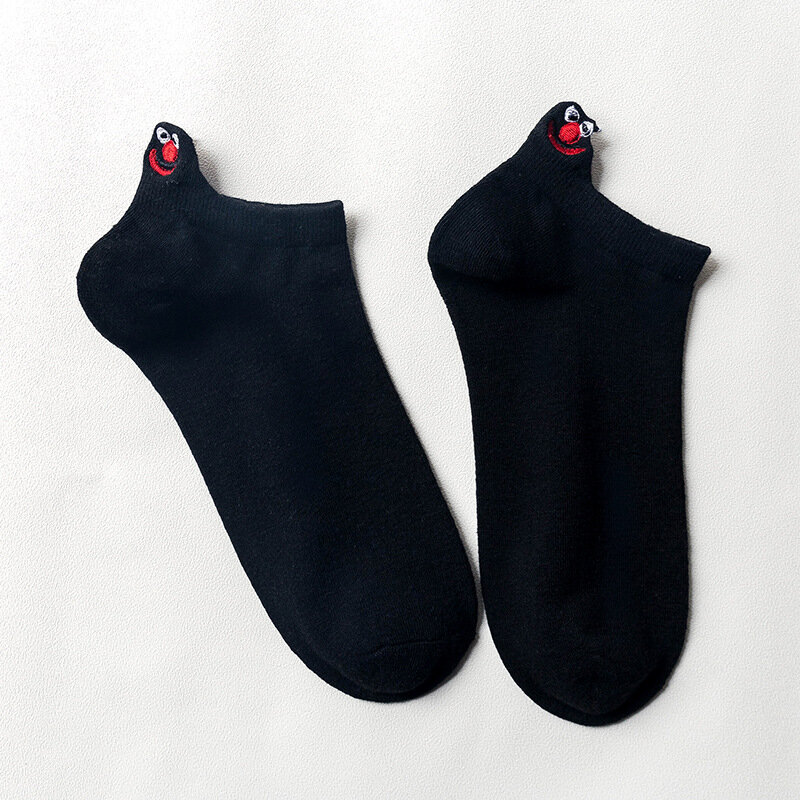 1 пара, размер 35-42, кавайные мужские носки, веселые модные короткие забавные носки, harajuku, женские хлопковые носки с вышивкой, яркие цвета