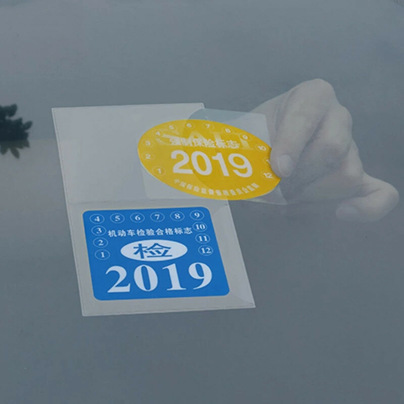 العالمي ملصقات السيارات التأمين المسيل للدموع حقيبة التفتيش السنوي إلزامي زجاج سيارة ESD ملصق لرينو تويوتا أوبل
