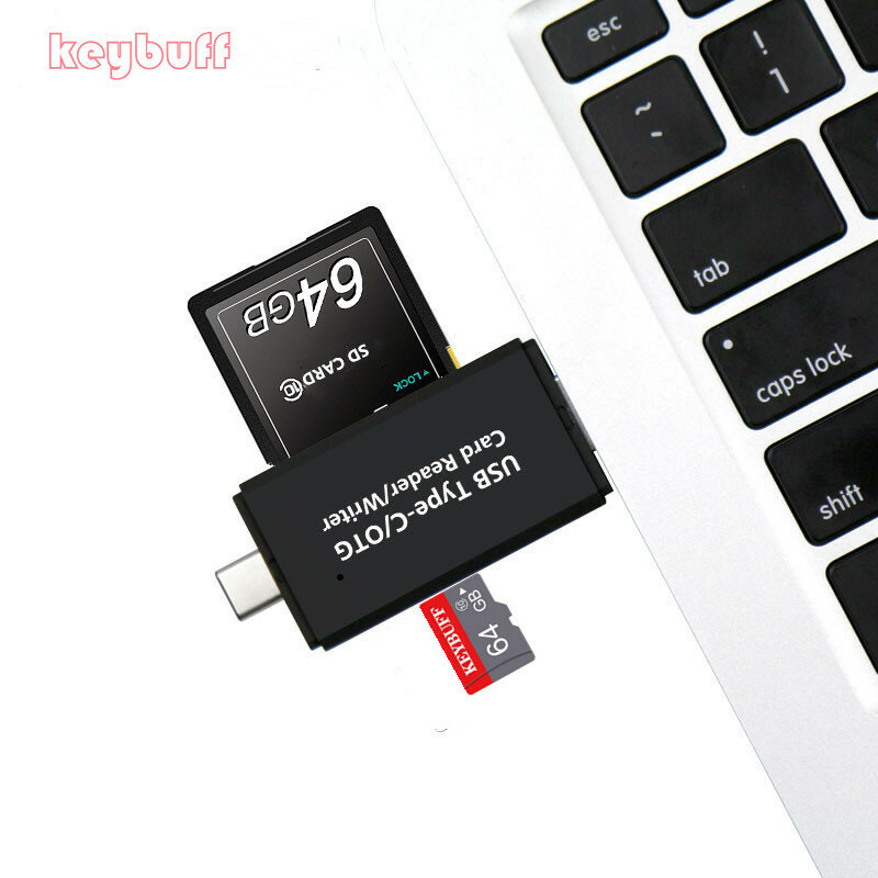 De alta velocidad USB 3,0 tipo C 2 en 1 lector de tarjetas OTG tarjeta sd USB TF/lector de tarjetas SD para teléfono inteligente/ordenador/tipo-C deveices