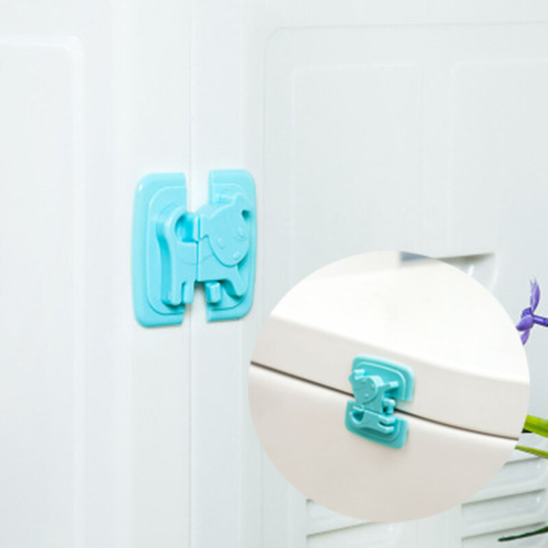 1pcs Cartoon Dog Plastic Safe Refrigerator Lock Adhesive-Self Cupboards Cabinets Drawer Lock Kids Protection