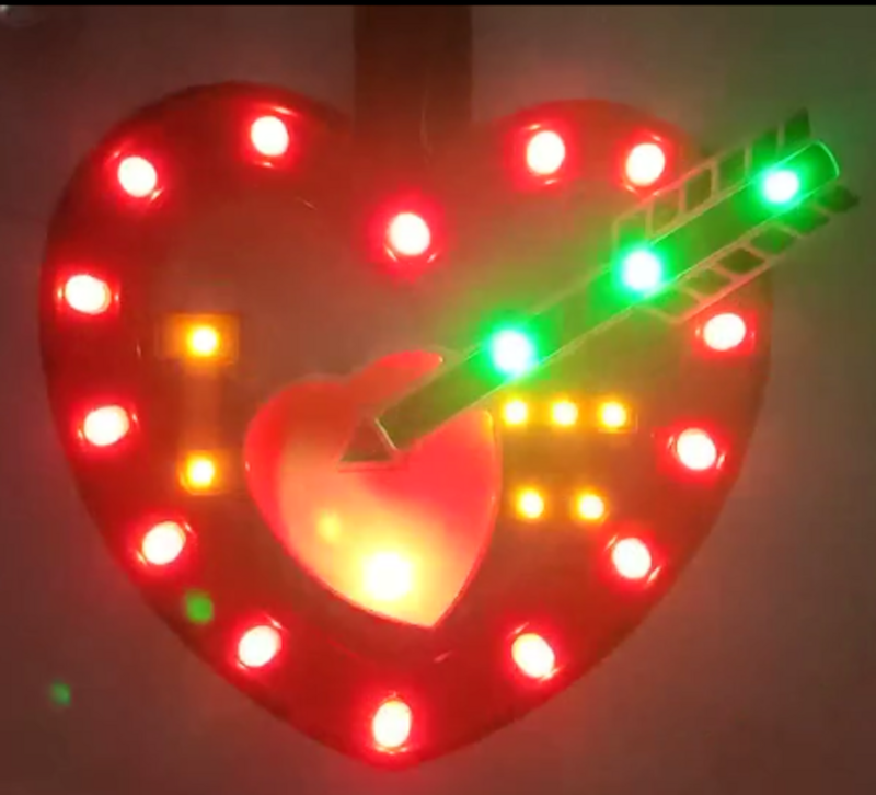Car LED Atmosphere Black Heart Light DJ RGB Colorful Music Sound Lamp Christmas Interior Decorative Love