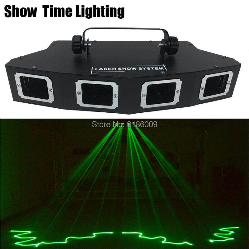 Mostrar tiempo 4 lente Sector DJ láser RGB 3IN1 Color rayo láser línea scanner Disco láser buen uso para fiesta en casa KTV CLub de noche
