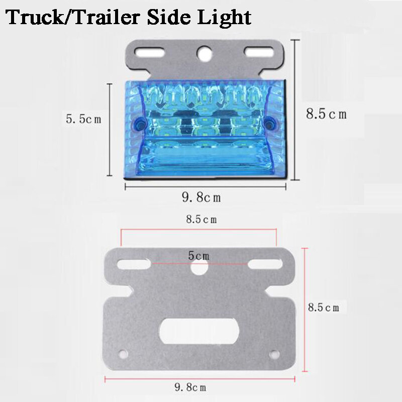 4pcs 24V Truck/Trailer LED Side Light Edge Lamp Floorlight Waterproof Signal Light Fog Parking Side marker security indicator