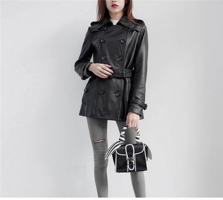 Genuine Free shipping,Women leather slim jacket.plus size female sheepskin coat Suede,fashion style leather jackets.sales
