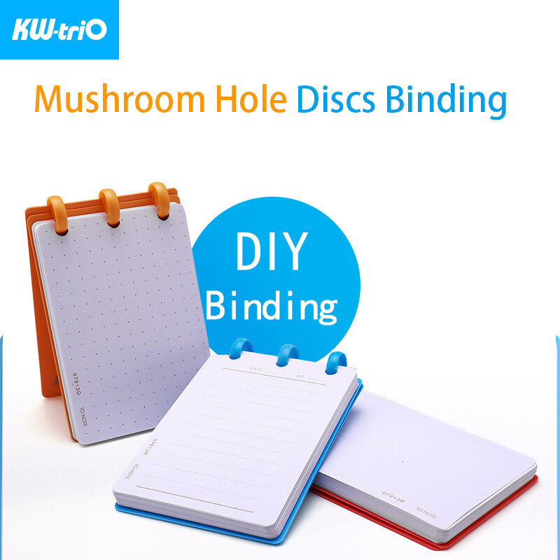 Kw-trio-Discos de encuadernación transparentes coloridos, carpeta de cuaderno, anillos, botón de disco, carpeta de planificador, accesorio para álbum de recortes DIY, 12 unids/lote por caja