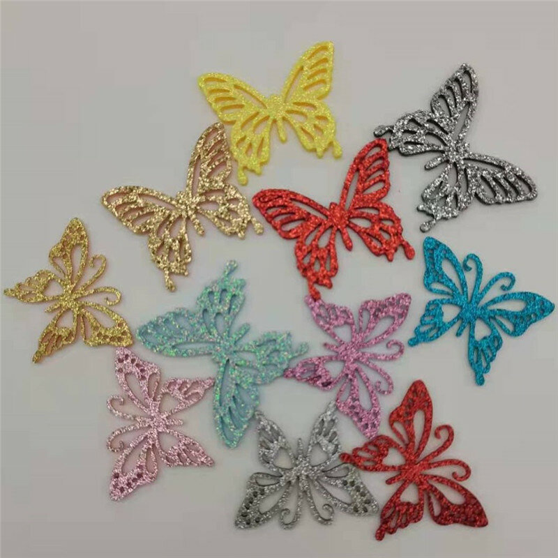 Glitter Flower Butterfly Kid's Headdress Hairpin Accessories DIY Manual Crafts Material Christmas Decoration Supplies 10 Pieces