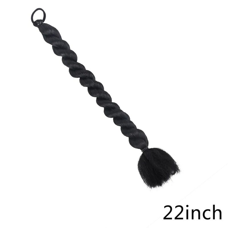 100cm 40inch Super Long Twist Braid Drawstring Ponytail Hairpiece Synthetic Pony Tail Wig for Black Women Clip in Hair Extension