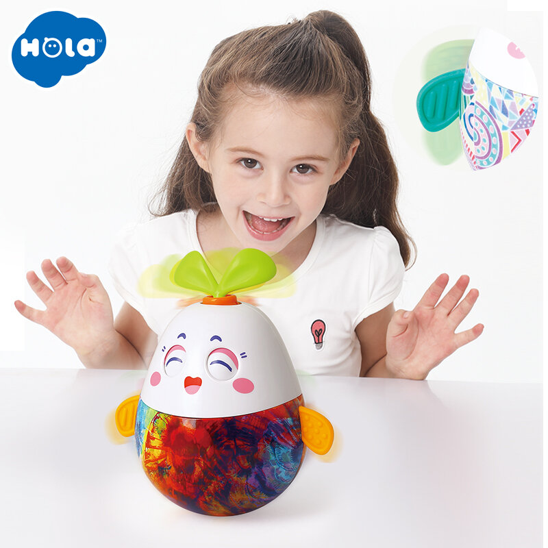 HOLA 3132 bébé hochets gobelet jouet pour nouveau-nés roly-poly lapin Mobile jouets musicaux pour bébés 0-12 mois bambin cadeaux d'anniversaire
