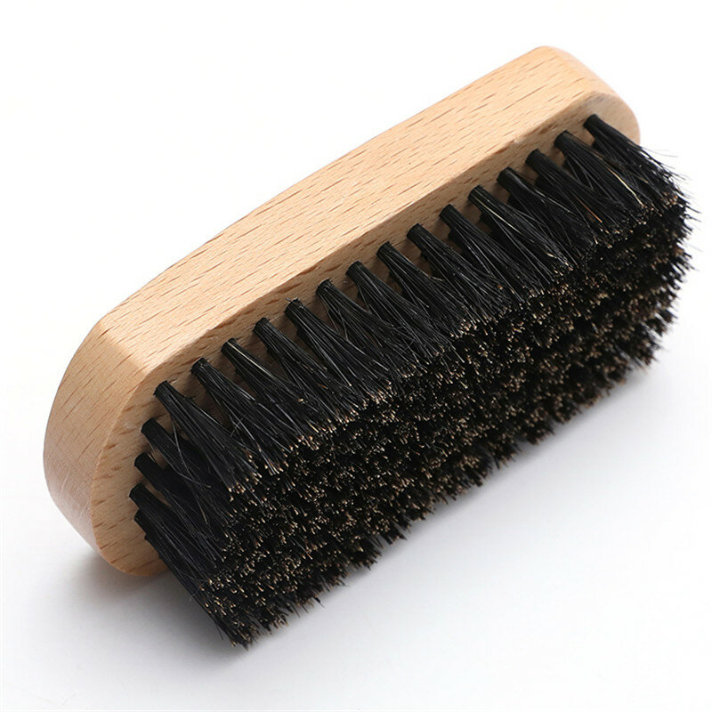 Cepillo de afeitar de cerdas de jabalí ecológico para hombres, cepillo de barba Natural de barbero portátil para limpieza Facial, herramientas faciales de bigote