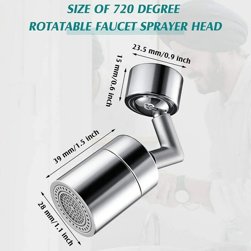 2 pezzi aeratore universale rotazione a 720 ° girevole a prova di spruzzi rubinetto a risparmio idrico risparmio idrico filtro da bagno aeratori a schiuma