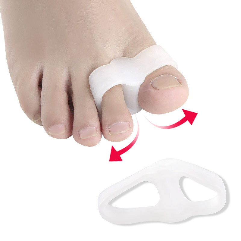 2pcs=1pair Silicone Toe Spreader Separator Bunion Hallux Valgus Corrector Thumb Finger Correction Straightener Foot Care Tool