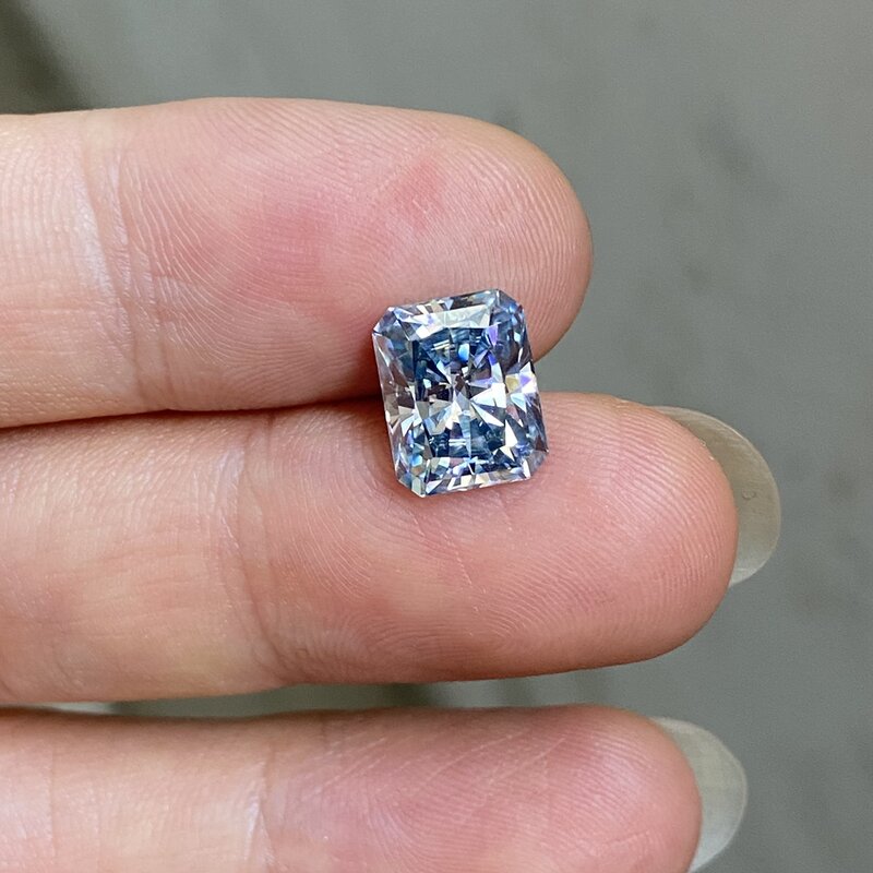 Meisidian nova cor 8x10mm 4 quilates solto radiante corte moissanite profundo azul diamante preço por quilates