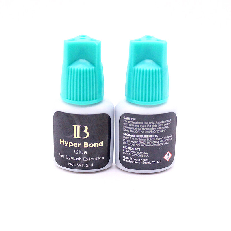 Wholesale 5ml Korea Original IB Hyper Bond Glue For Eyelash Extension Black Lashes Glue 0.5-1s Quick Drying Cyan Cap Glue