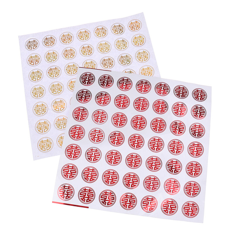 49 pces/folha quente chinês xi adesivo decoração de cabeceira casamento personalizado selo de presente decoração etiquetas cartão envelope selos papelaria