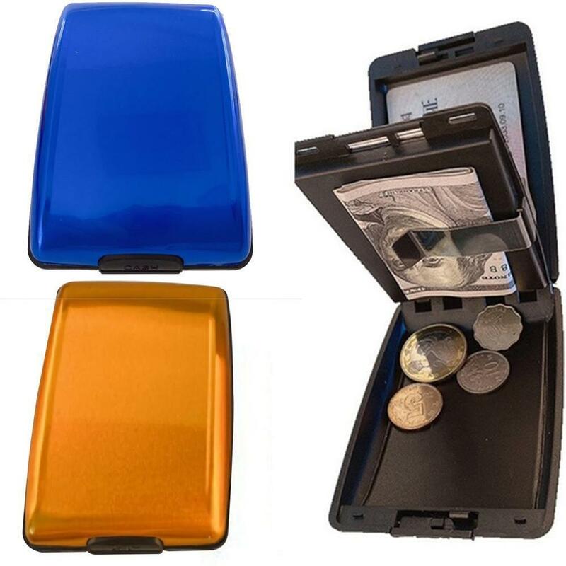 Alumínio Bloqueio Hard Case Carteira, titular Do Cartão De Crédito, Anti-RFID Scanning Proteger, Bloqueio, Dropshipping, 1 Pc