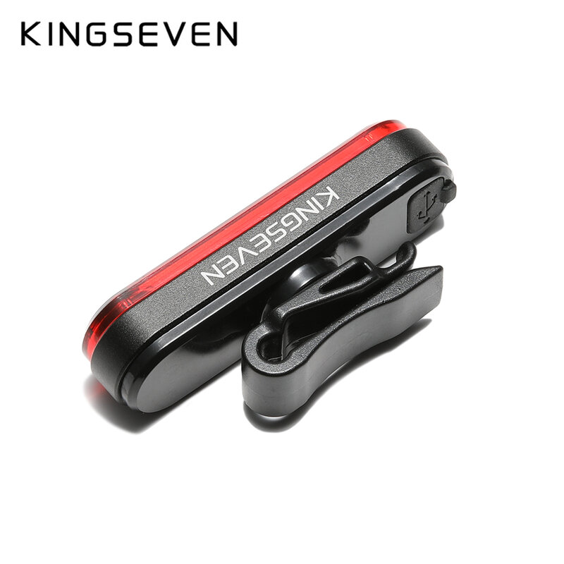 KINGSEVEN-luz trasera de advertencia para bicicleta, linterna LED de 5 modos, recargable por USB, accesorios para bicicleta de montaña