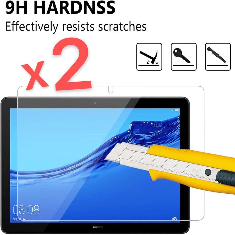 Tablet Vidro Temperado Capa Protetora de Tela, Huawei MediaPad, T5, 10, 10.1 ", HD Película de Proteção Ocular, 2pcs