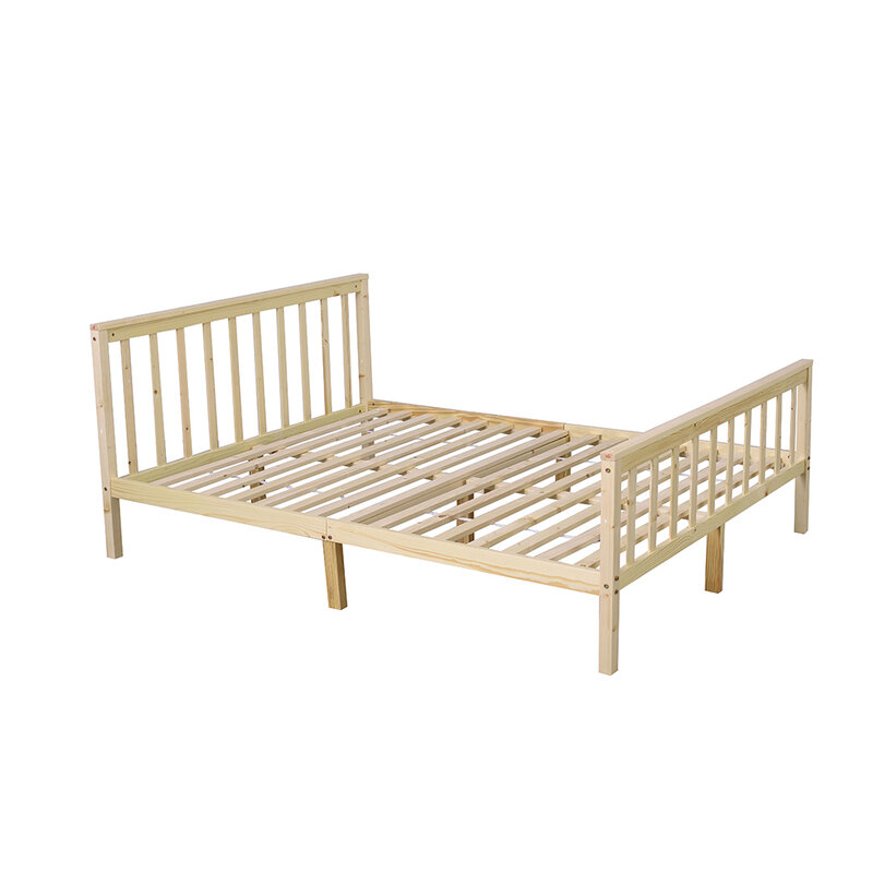 Panana czyste solidne drewniane podwójne łóżko dla dorosłych łóżko dla dzieci 4FT6 solidne drewniane łóżko białe/naturalne