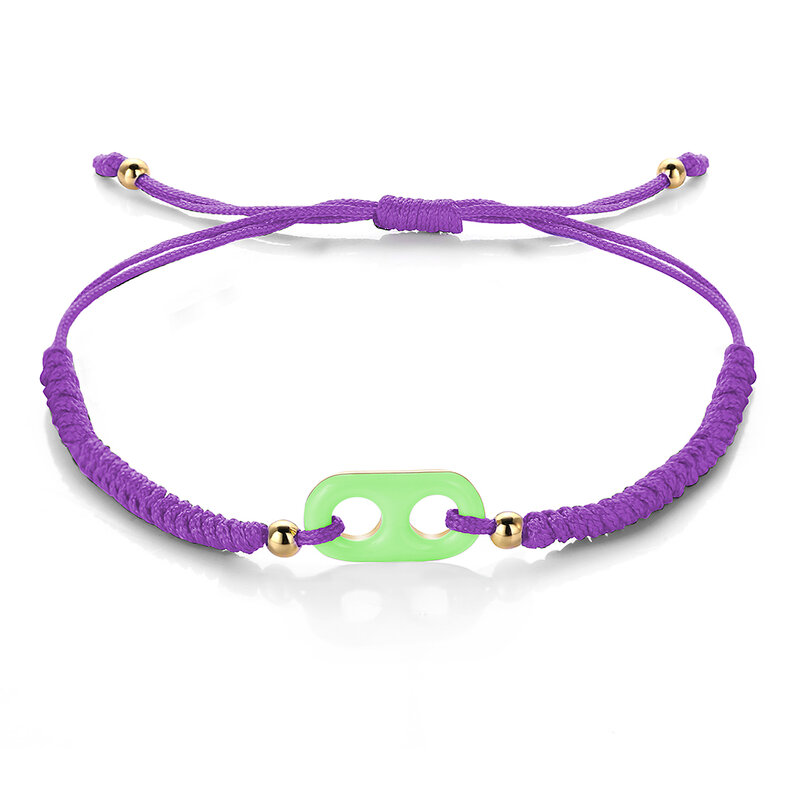 Hot Sell  Letter Pig Nose rainbow bracelet for Women fluorescent color Quality Fashion Adjustable H children's bracelet gift