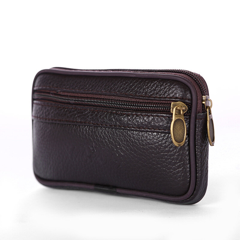 Tasca per telefono impermeabile in pelle multifunzionale portamonete portachiavi cerniera portafoglio lungo porta carte da uomo borsa per soldi maschio NR155