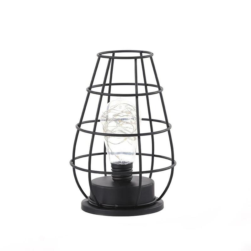 Winebottle-lámpara de mesa de hierro Retro, luz nocturna de alambre de cobre, decoración creativa del hogar, Hotel, escritorio, lámpara de noche alimentada por batería