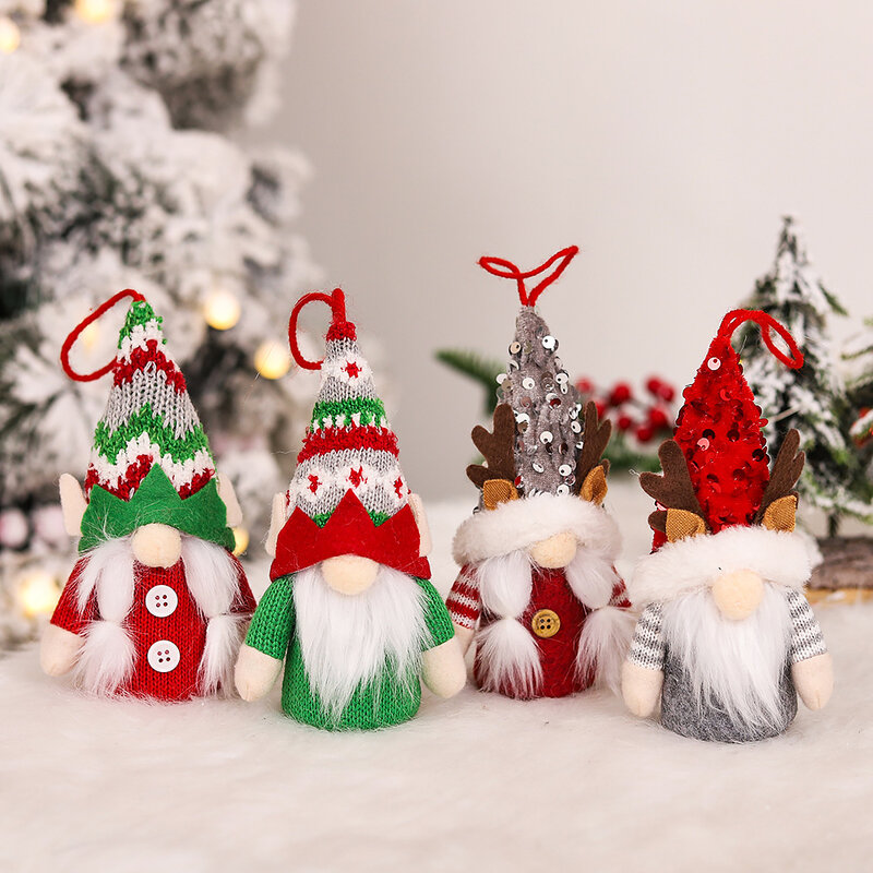 Рождественские подвесные Кулоны Санта-Клаус куклы Рождественские елочные украшения для дома рождественские украшения поделки 2022 новый год