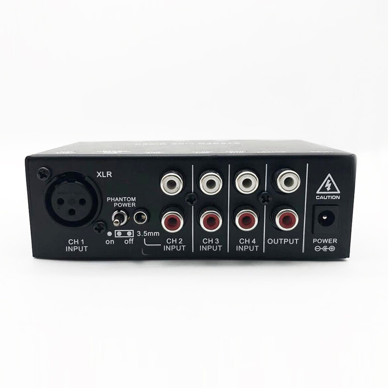 Mx500 ultra-compacto de baixo nível de ruído 5 canais linha mixer com adaptador de energia alta qualidade estéreo misturador de áudio