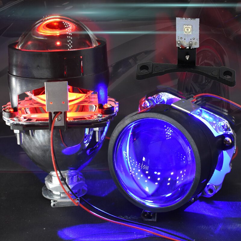 2.5 "Mini Đèn Pha Trốn Bi Xenon Máy Chiếu Ống Kính Với Tấm Vải Liệm Quỷ Mắt Cho H1 H4 H7 Xe Ô Tô Xe Máy đèn Pha Retrofit
