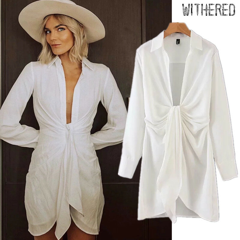 Zwiędły moda blogger styl angielski biała koszula łuk seksowna sukienka kobiety vestidos de fiesta de noche vestidos party dress blazers