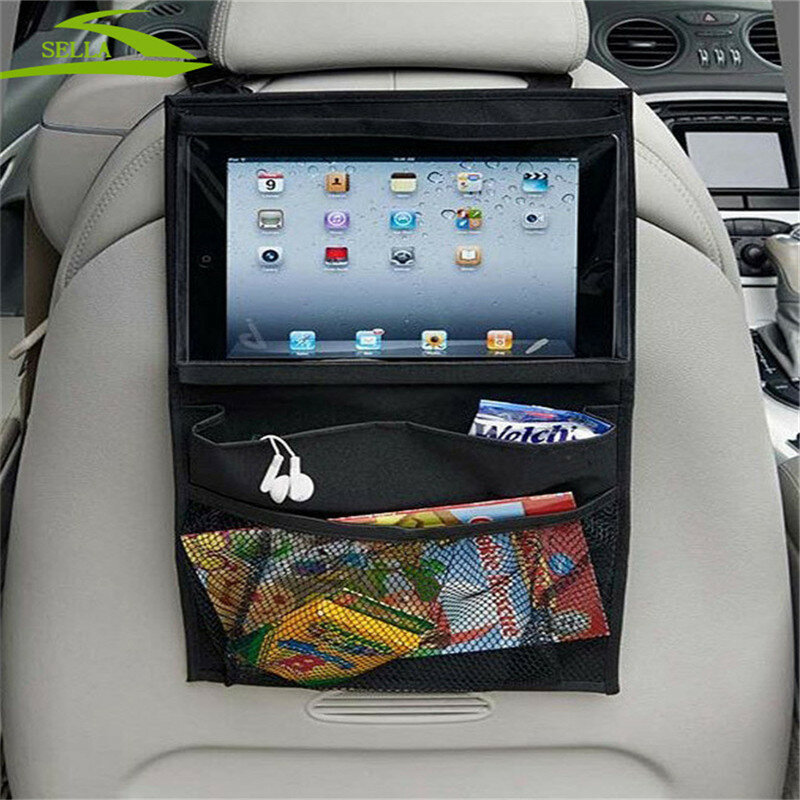 Huihom 터치 스크린 iPad 태블릿 홀더 가방 자동차 좌석 다시 주최자 스낵 완구 어린이를위한 스토리지 가방 뒷좌석 킥 프로텍터 커버