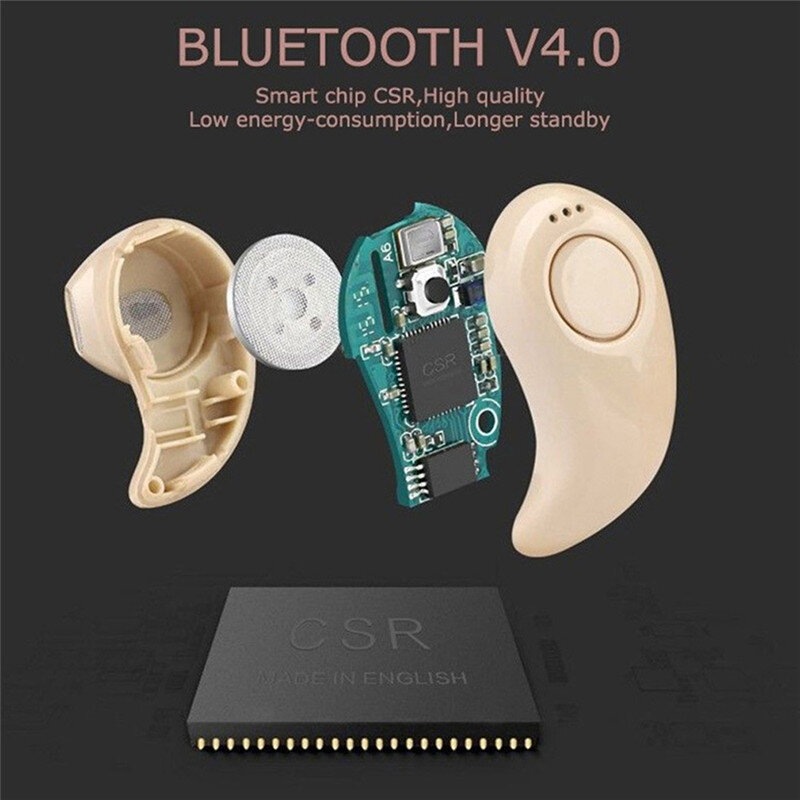 Mini bezprzewodowe słuchawki Bluetooth w uchu Sport z mikrofonem bezobsługowy zestaw słuchawkowy douszne na wszystkie telefony Samsung Huawei Xiaomi Android