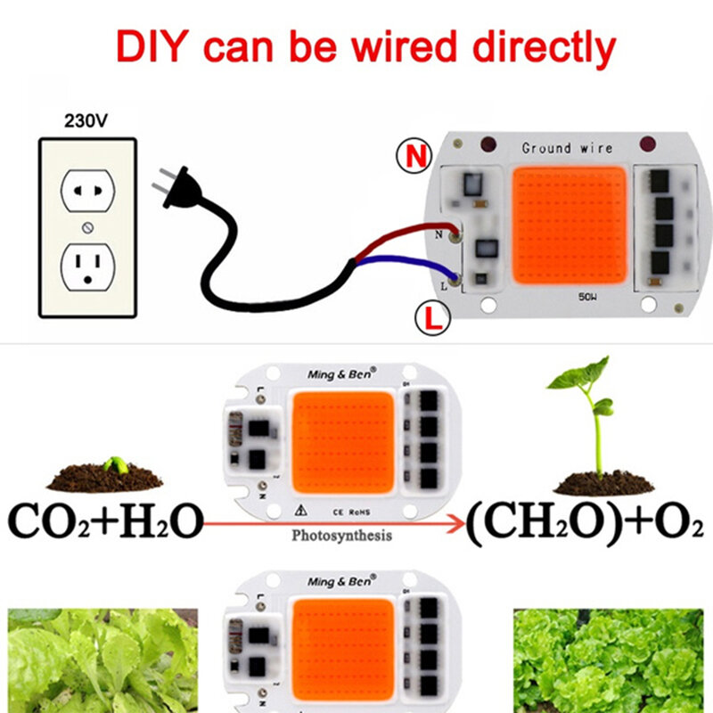 20/30/50W LED Grow Light Full  COB LED Chip AC 220V No need driver Phyto Lamp For Indoor Plant Light Seedling Grow Lamp