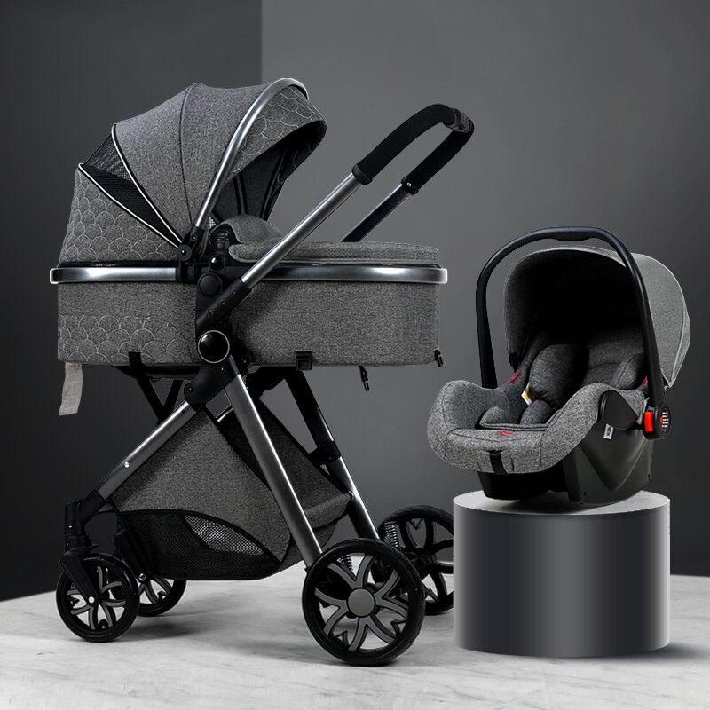 New Baby Stroller 3 in 1 High Landscape Stroller Reclining  Baby Carriage Foldable Stroller Baby Bassinet  Puchair Newborn