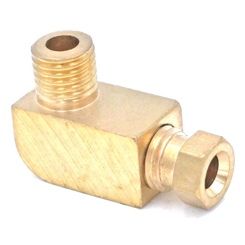 M8 * 1.0 macho x 4mm od tubo 90 graus cotovelo de bronze conector de compressão encaixe de tubulação adaptador para tubo lubrificante