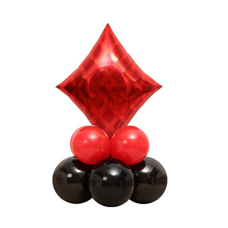 Globo de látex para decoración de fiestas de póker, globos de película de aluminio con diseño de espadas, corazones, palos, diamantes, dados de Casino