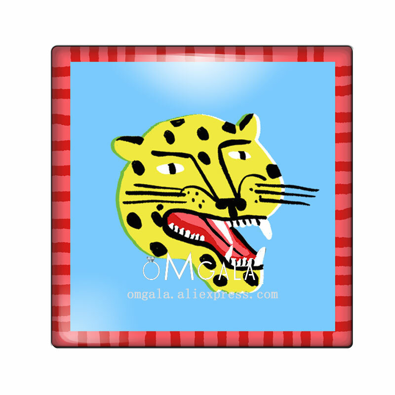 Moda divertente tigre testa di leopardo illustrazioni 10 pezzi 12mm/20mm/25mm/30mm foto cabochon in vetro demo retro piatto risultati