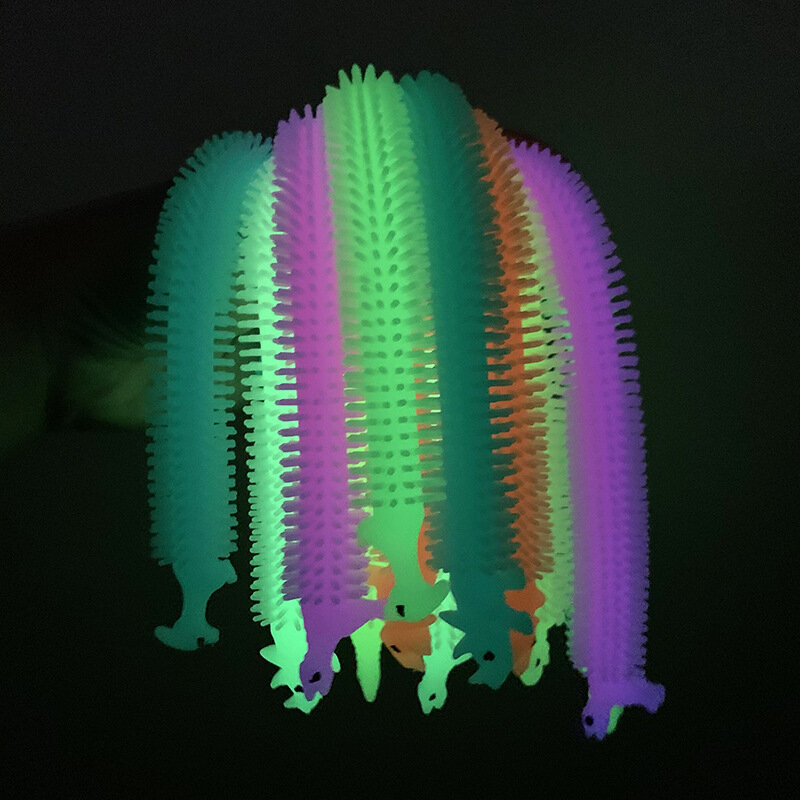 Jouets de décompression de dinosaure lumineux, corde de Tension extensible, en plastique, jouet pour enfants, hommes et femmes, 3 pièces