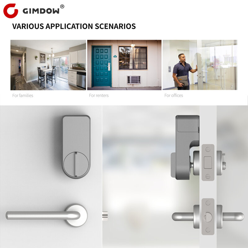 GIMDOW Gerbang Kompatibel Bluetooth TUYA Kata Sandi Pintu Pintar Apartemen Hotel Listrik untuk Keamanan Aman Loker Digital
